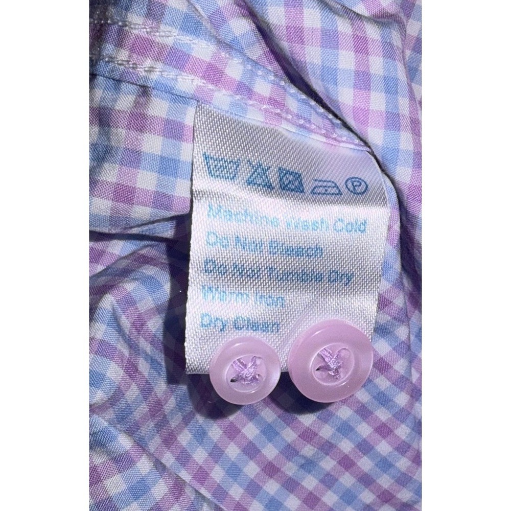 Twillory Shirt Mens 16 32/33 Tailored White Lavender Blue Plaid Check Button Up - Picture 7 of 8